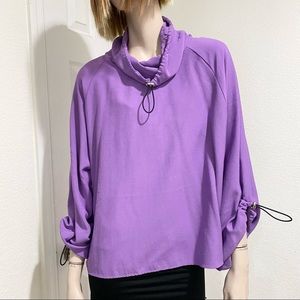 ASOS Purple Lavender Drawcord Cowl Neck Long Sleeve Activewear Top Size 6